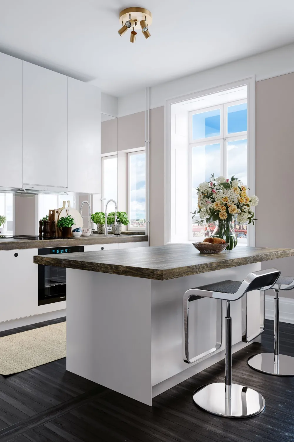 By Rydéns Deckenspot 3-flammig GU10 Metall B: 20 cm in Gold klein* Flurlampen|Wohnzimmerlampen