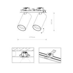 Clearance Nowodvorski Deckenspot 2-flammig GU10 Schwarz Metall Unterputz
