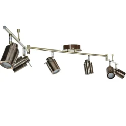 Hot Searchlight Deckenspot 6-flammig IP44 GU10 in Messing Antik Metall Bad