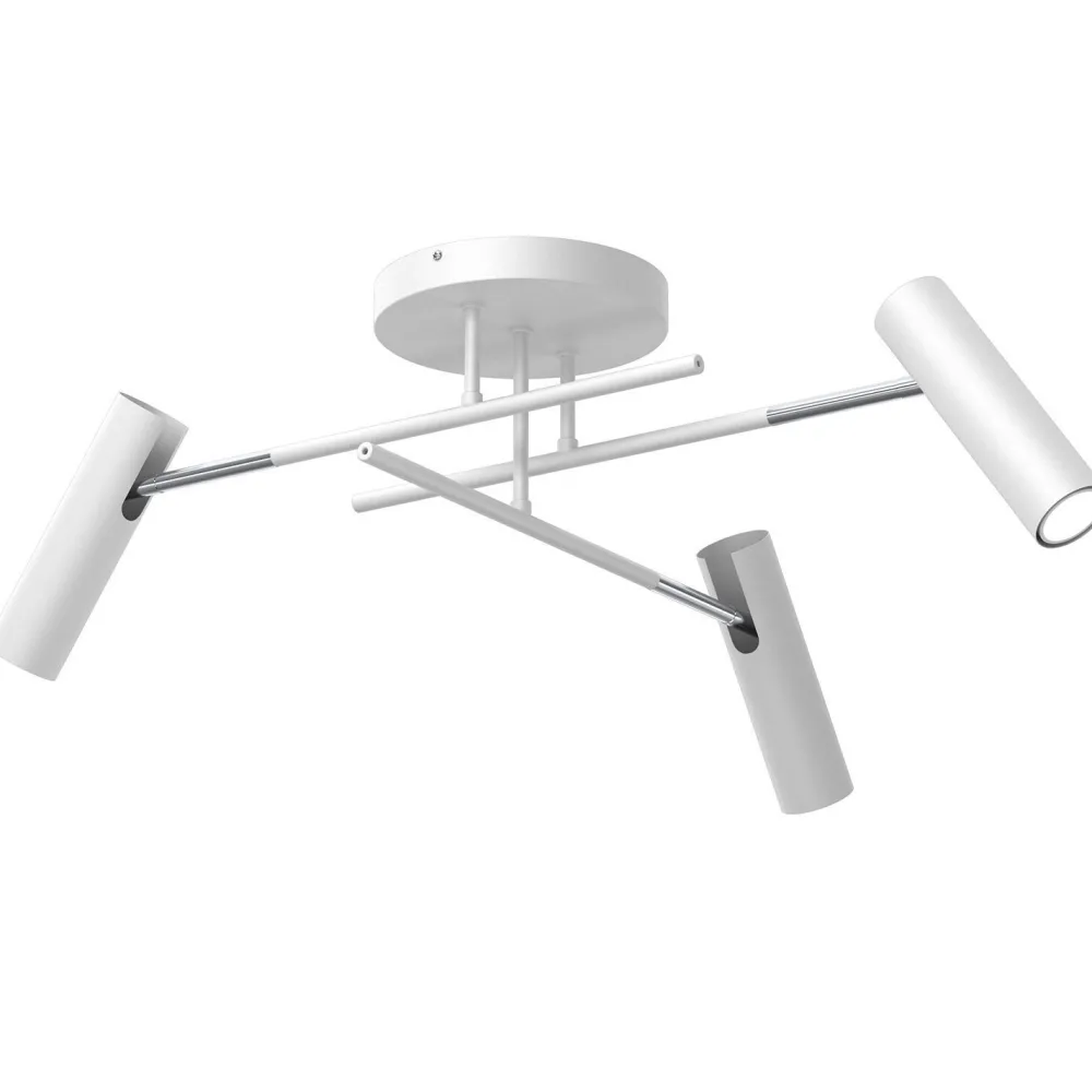 Hot Luminex Deckenspot flexibel Weiß Grau Chrom Metall GU10 B:89 cm