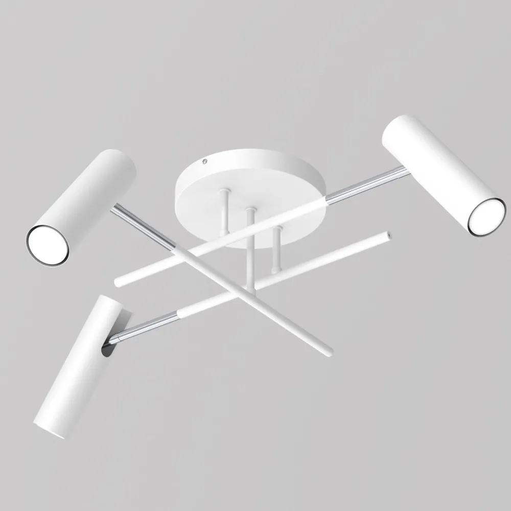 Hot Luminex Deckenspot flexibel Weiß Grau Chrom Metall GU10 B:89 cm