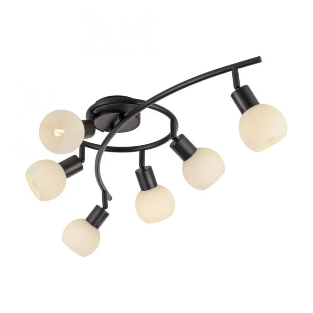 Just Light Deckenspot Glas Metall 6-flammig inkl E14 5 W flexibel* Flurlampen|Bürolampen