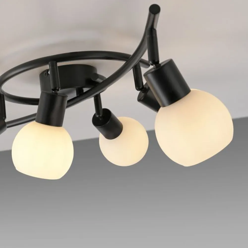 Just Light Deckenspot Glas Metall 6-flammig inkl E14 5 W flexibel* Flurlampen|Bürolampen