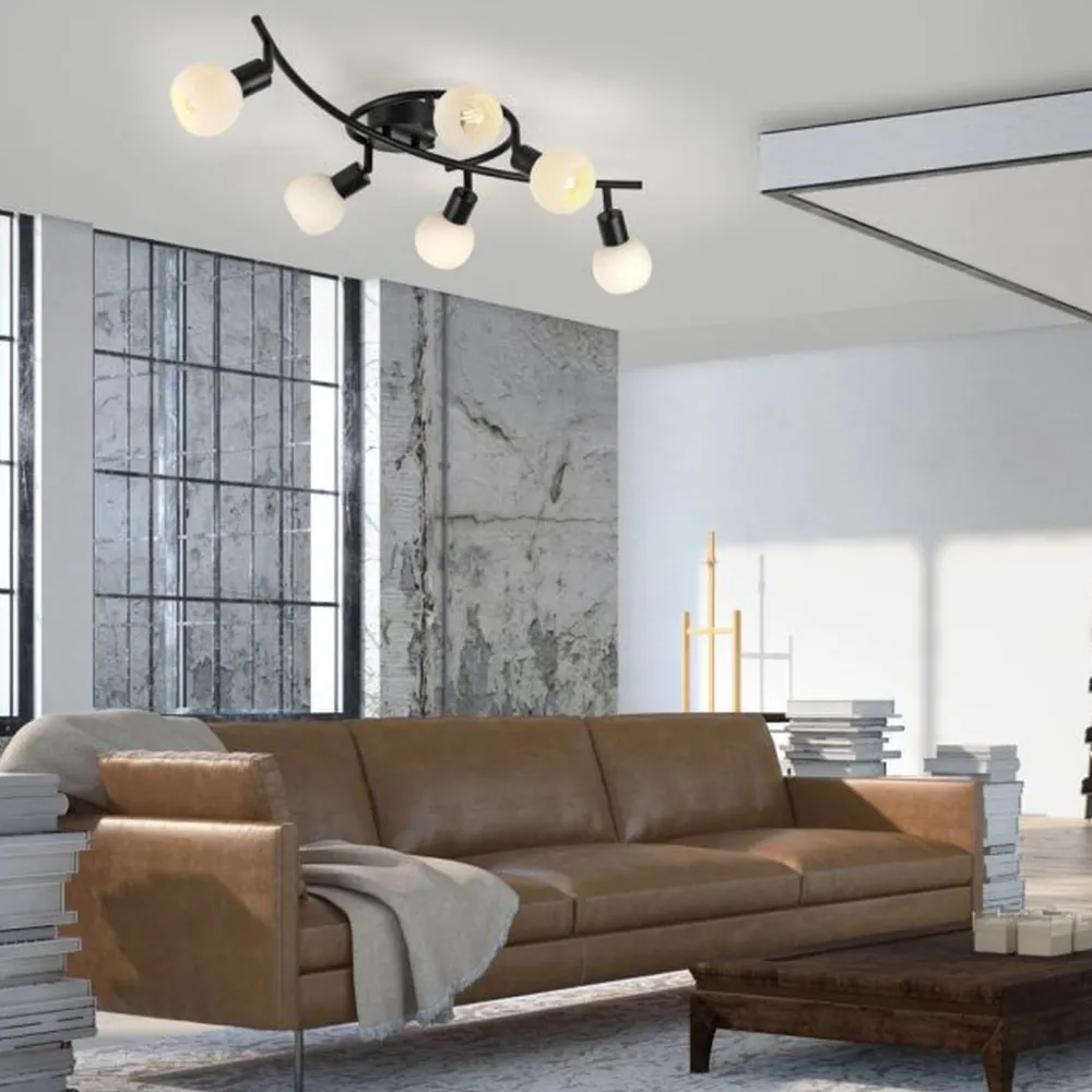 Just Light Deckenspot Glas Metall 6-flammig inkl E14 5 W flexibel* Flurlampen|Bürolampen