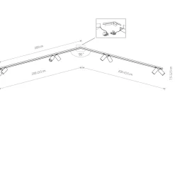 Outlet Nowodvorski Deckenspot groß 2x 2 m 8-flammig Weiß GU10 schwenkbar