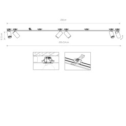Online Nowodvorski Deckenspot groß 2x 2 m 6-flammig GU10 Weiß Unterputz