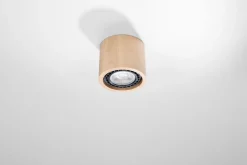 Clearance Sollux Deckenspot Holz Ø 14 cm H: 10 cm klein GU10 DIWO