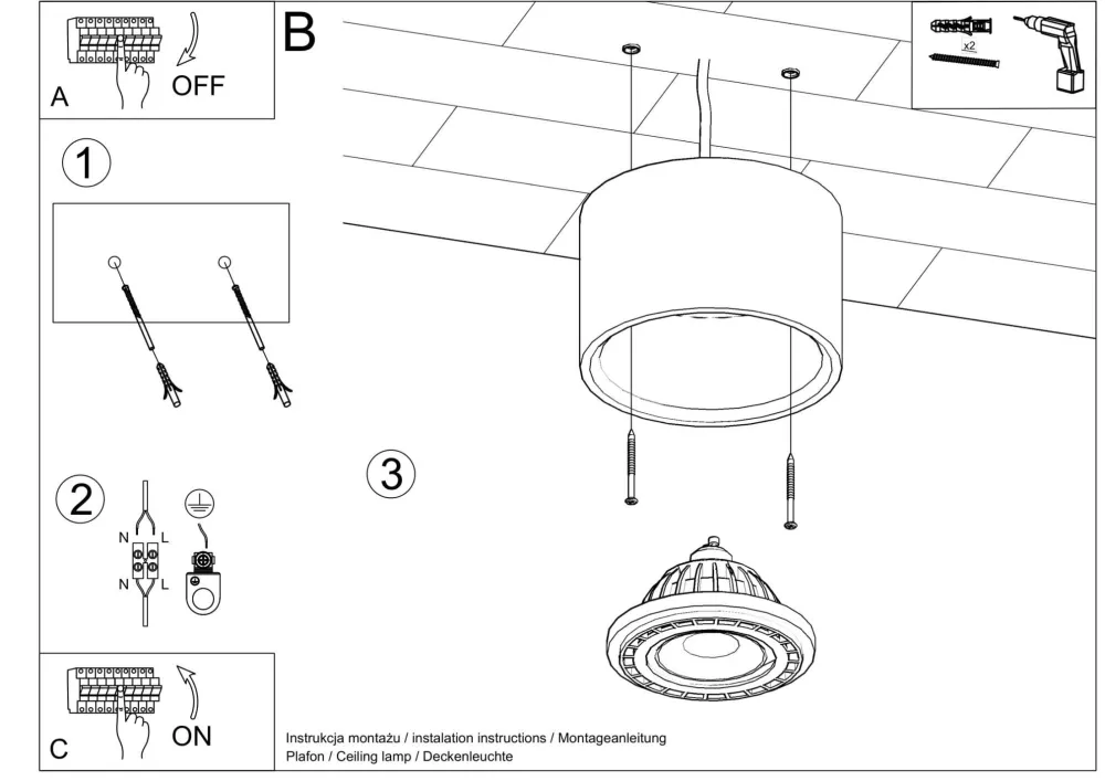 Clearance Sollux Deckenspot Holz Ø 14 cm H: 10 cm klein GU10 DIWO