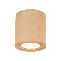 TK Lighting Deckenspot Holz GU10 Ø 8 cm rund H: 8,5 cm in Buche* Spots|Flurlampen