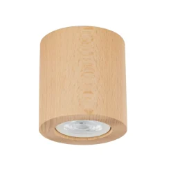 TK Lighting Deckenspot Holz GU10 Ø 8 cm rund H: 8,5 cm in Buche* Spots|Flurlampen