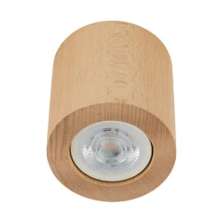 TK Lighting Deckenspot Holz GU10 Ø 8 cm rund H: 8,5 cm in Buche* Spots|Flurlampen