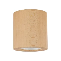TK Lighting Deckenspot Holz GU10 Ø 8 cm rund H: 8,5 cm in Buche* Spots|Flurlampen