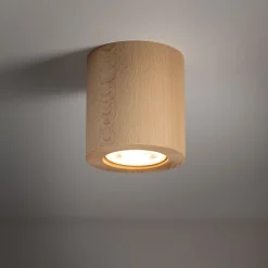 TK Lighting Deckenspot Holz GU10 Ø 8 cm rund H: 8,5 cm in Buche* Spots|Flurlampen