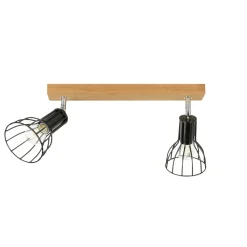 Spot Light Deckenspot Holz Metall flexibles Licht E14 Retro
