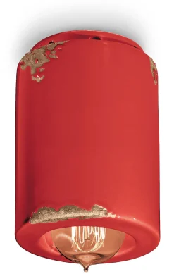 Sale Ferroluce Deckenspot Keramik Ø 8,5 cm rund Aufputz E14 Retro