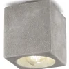 Ferroluce Deckenspot Keramik E27 Aufputz Beton-Optik eckig Modern* Bürolampen|Wohnzimmerlampen