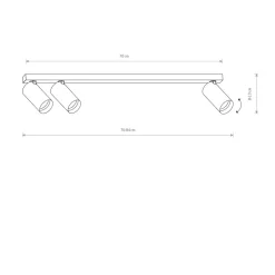 Sale Nowodvorski Deckenspot länglich 70 cm 3-flammig GU10 in Weiß Gold