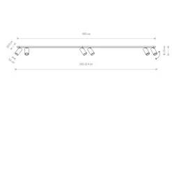 Online Nowodvorski Deckenspot Modern 200 cm lang 6-flammig GU10 in Weiß Gold