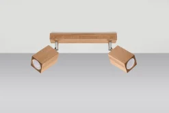 Sollux Deckenspot Modern Holz 2-flammig 30 cm lang GU10 wohnlich* Deckenleuchten|Flurlampen