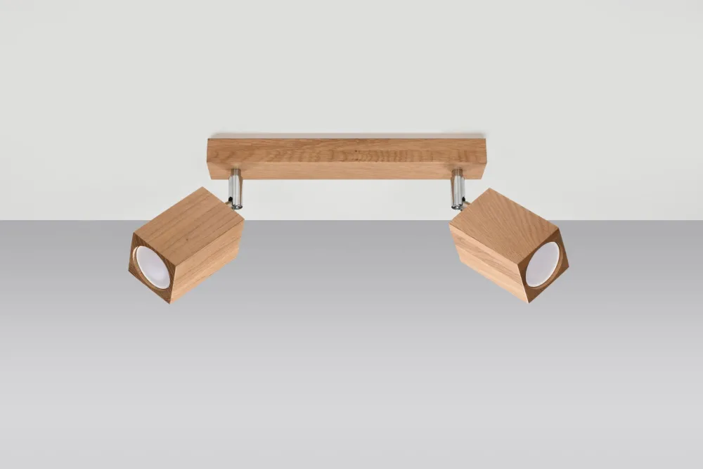 Sollux Deckenspot Modern Holz 2-flammig 30 cm lang GU10 wohnlich* Deckenleuchten|Flurlampen