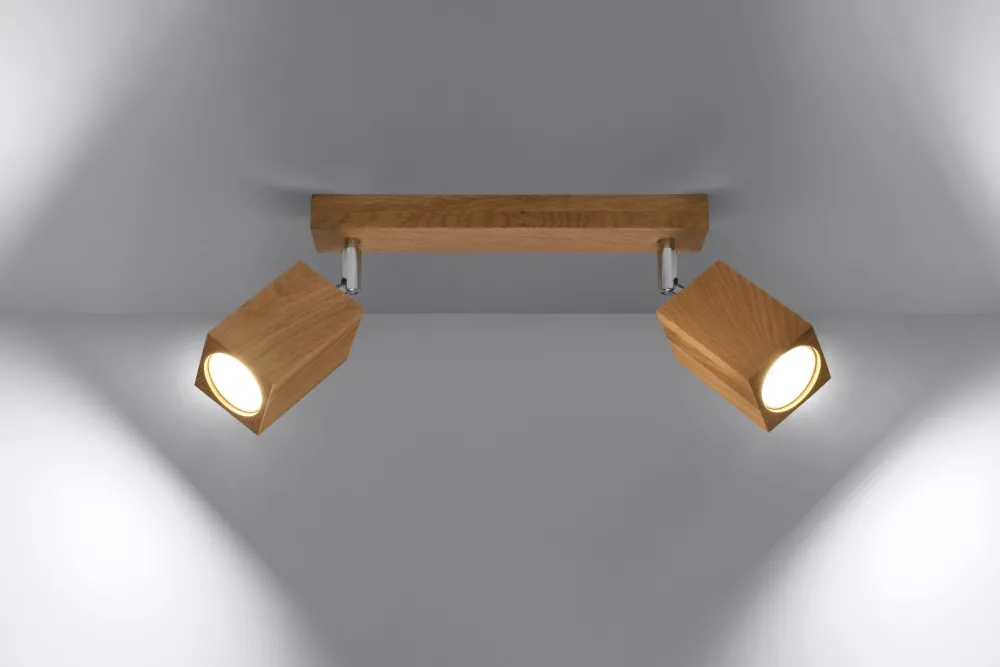 Sollux Deckenspot Modern Holz 2-flammig 30 cm lang GU10 wohnlich* Deckenleuchten|Flurlampen