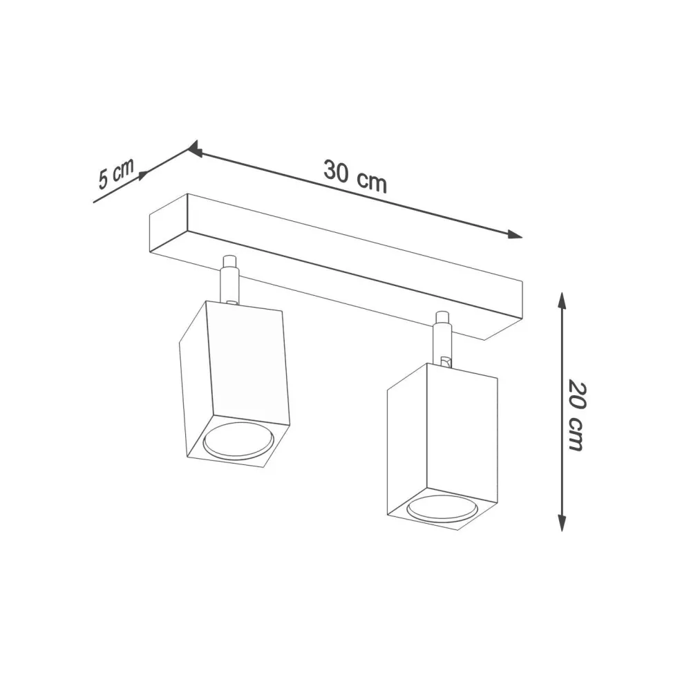 Sollux Deckenspot Modern Holz 2-flammig 30 cm lang GU10 wohnlich* Deckenleuchten|Flurlampen