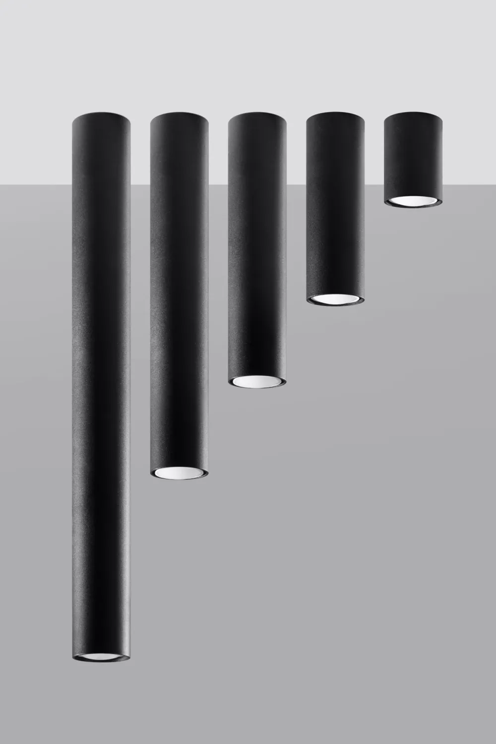 Best Sollux Deckenspot Schwarz 20 cm hoch Ø 6 cm schmal GU10 Metall