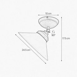 Giovanni Battista Deckenspot schwenkbar Ø 24,5 cm Glas Messing E27* Spots|Badezimmer Lampe