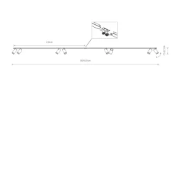 Best Nowodvorski Deckenspot verstellbar 2x 1,5 m lang 8-flammig GU10 Schwarz
