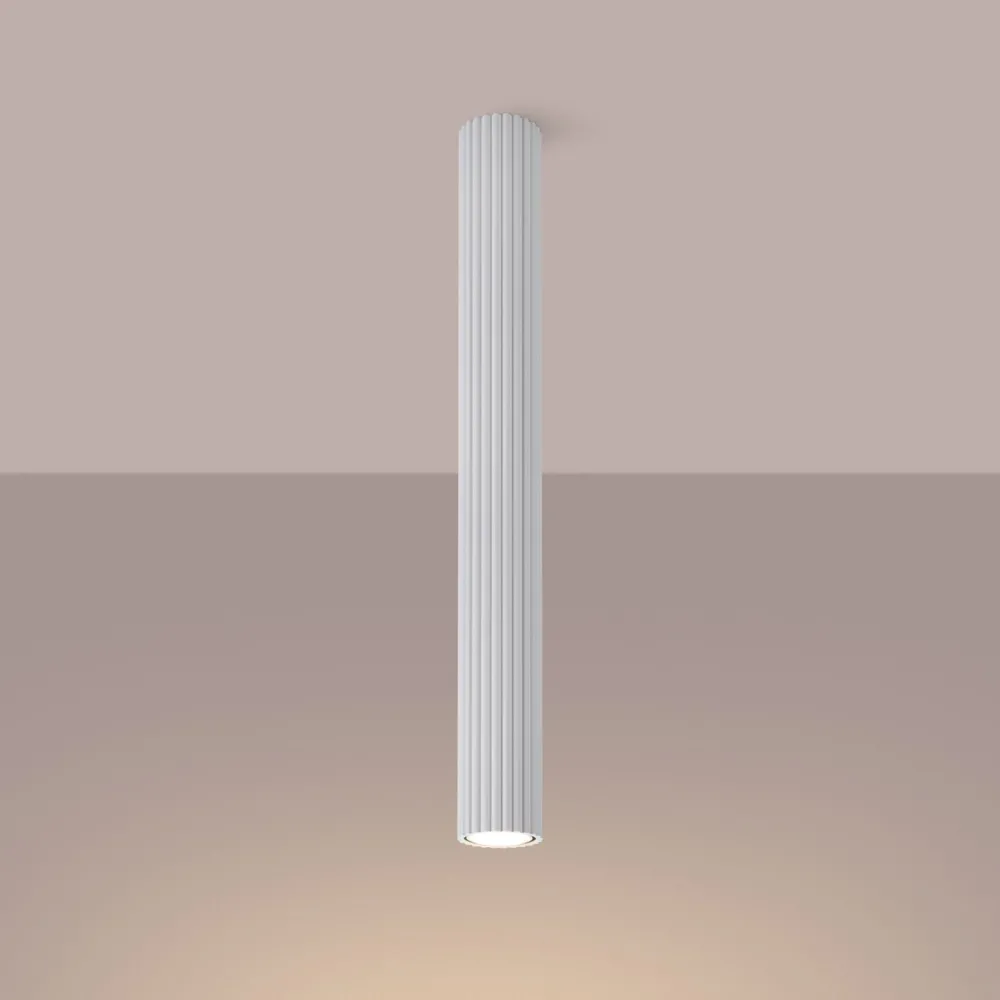 Sollux Deckenspot Weiß Ø 6,5 cm 60 cm hoch GU10 Aufputz Aluminium* Wohnzimmerlampen|Küchenlampen