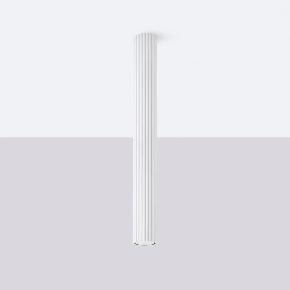 Sollux Deckenspot Weiß Ø 6,5 cm 60 cm hoch GU10 Aufputz Aluminium* Wohnzimmerlampen|Küchenlampen