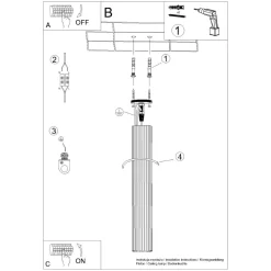 Sollux Deckenspot Weiß Ø 6,5 cm 60 cm hoch GU10 Aufputz Aluminium* Wohnzimmerlampen|Küchenlampen