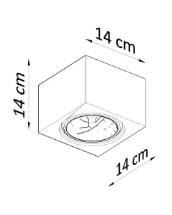 Online Sollux Deckenspot Weiß Keramik H: 14 cm klein bemalbar Würfel
