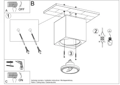Online Sollux Deckenspot Weiß Keramik H: 14 cm klein bemalbar Würfel
