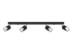 Outlet Sollux Deckenstrahöer Schwarz Chrom 81 cm lang schmal 4-flammig