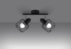 Sollux Deckenstrahöer Schwarz schwenkbar 2-flammig E14 Retro* Deckenleuchten|Flurlampen