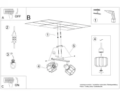 Sollux Deckenstrahöer Schwarz schwenkbar 2-flammig E14 Retro* Deckenleuchten|Flurlampen