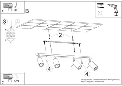 Best Sollux Deckenstrahler Chrom 80 cm lang 4-flammig länglich