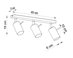 Sollux Deckenstrahler ETNA Metall Chrom 3-flammig GU10* Wohnzimmerlampen|Moderne Lampen