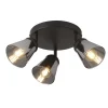 Searchlight Deckenstrahler 3-flammig Ø 42 cm Schwarz Rauchgrau E14* Deckenleuchten|Spots