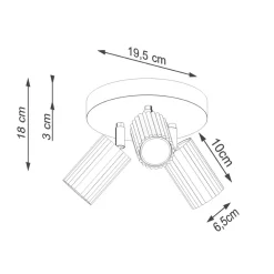 Hot Sollux Deckenstrahler 3-flammig Ø 19,5 cm klein schwenkbar Rot GU10