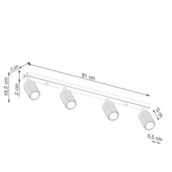 Sollux Deckenstrahler 4-flammig 81 cm lang schwenkbar GU10 Rot* Flurlampen|Wohnzimmerlampen