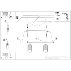 Sale Sollux Deckenstrahler 2-flammig B: 30 cm klein schwenkbar GU10 Grün
