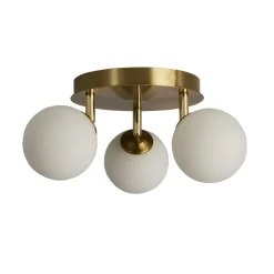 Searchlight Deckenstrahler 3-flammig G9 in Gold Weiß Ø 34 cm