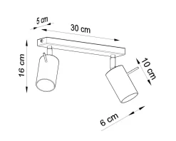 Sollux Deckenstrahler 2-flammig GU10 30 cm länglich Chrom* Deckenleuchten|Wohnzimmerlampen