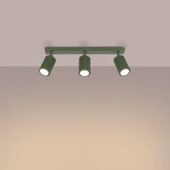 Sollux Deckenstrahler 3-flammig GU10 B: 45 cm Grün aus Aluminium