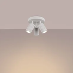 Sollux Deckenstrahler 3-flammig GU10 rund Ø 19,5 cm klein Weiß BERTA* Flurlampen|Wohnzimmerlampen