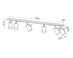 Sollux Deckenstrahler 6-flammig GU10 118 cm Chrom Metall* Deckenleuchten|Flurlampen