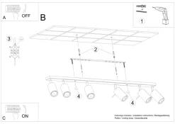 Sollux Deckenstrahler 6-flammig GU10 118 cm Chrom Metall* Deckenleuchten|Flurlampen