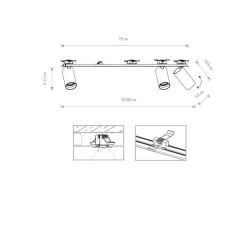 Discount Nowodvorski Deckenstrahler 3-flammig GU10 Schwarz Metall Unterputz